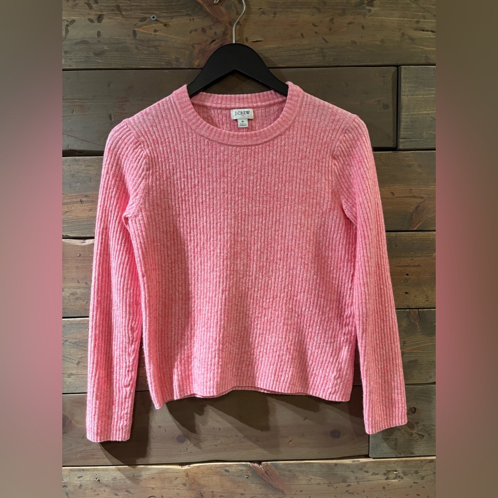 J. Crew Soft Pink Ribbed Knit Top